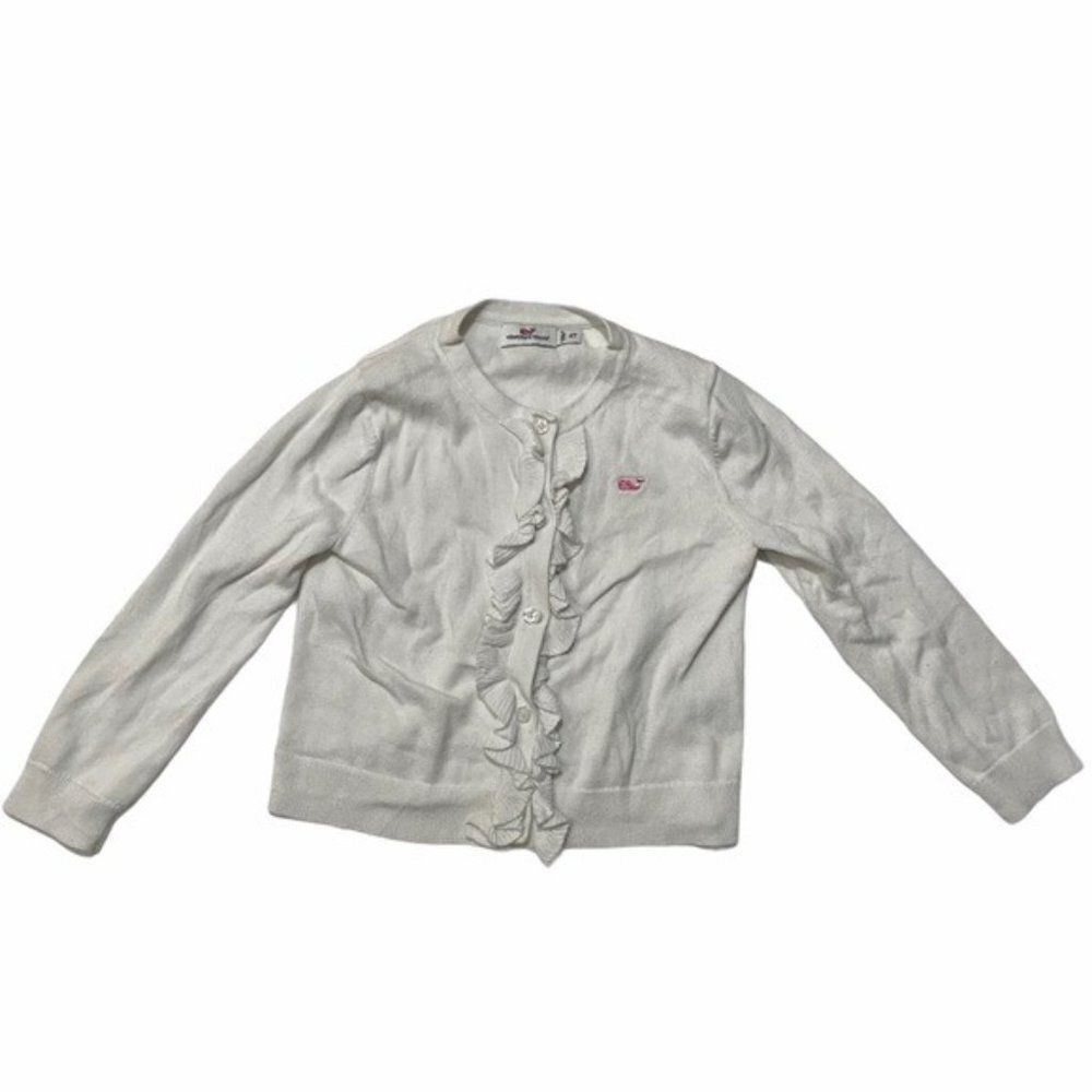 Vineyard Vines 4T Ruffle Button Up Sweater